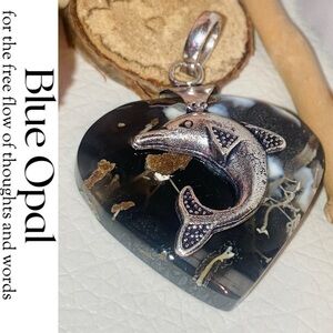 Copper Owyhee Blue Opal Gemstone Handmade Pendant